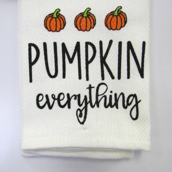 2 PC Set Potholder Oven Mitt & Kitchen Towel Pumpkin Harvest "Pumpkin Everything - Picture 2 of 4